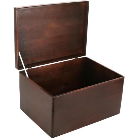 Boîte de Rangement en Bois avec Couvercle Marron 40 x 30 x 24 cm