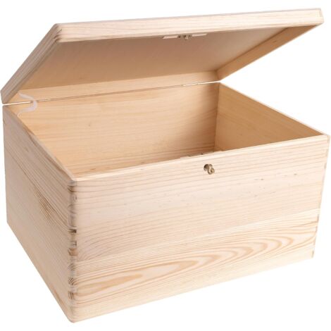 Boîte de Rangement en Bois avec Clé 40 x 30 x 24 cm