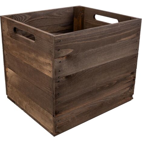 4x Caisse Bois Marron Compatible KALLAX & EXPEDIT 33x37x33cm