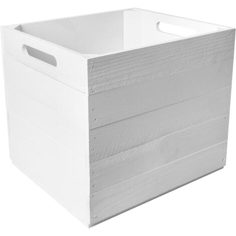 4x Caisse Bois Blanc Compatible KALLAX & EXPEDIT 33x37x33cm