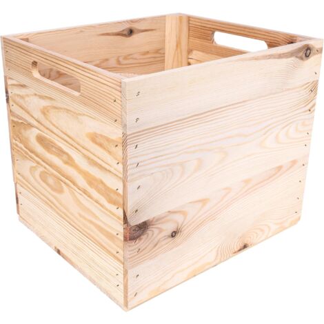 4x Caisse Bois Naturel Compatible KALLAX & EXPEDIT 33x37x33cm
