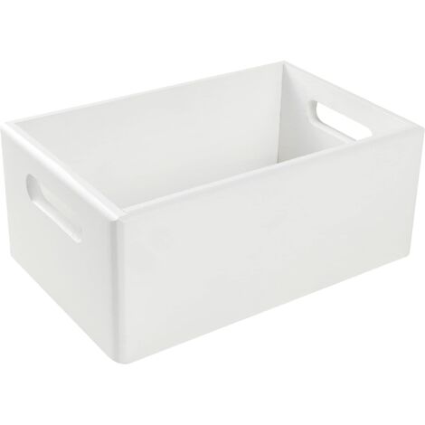 Caisse Bois Rangement avec Poignées Blanc 30 x 20 x 13 cm