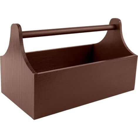 Boîte à Outils en Bois avec Poignée Marron 34 x 18 x 20,5 cm (1/5)