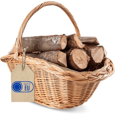 Panier Rangement Bois Bûches en Osier Ovale 60 x 40 x 39 cm (1/5)