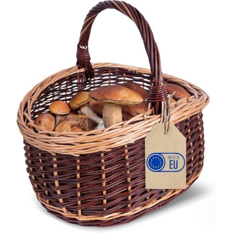Panier Pique-Nique Tissé à la Main en Osier 43 x 33 x 40 cm