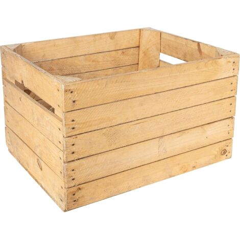 Creative Deco Holzkiste Shabby Natur 50x40x30 cm Alte Kiste Natur Ideal zur Obsternte