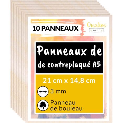 10 Panneaux A5 Contreplaqué Bouleau Gravure 148 x 210 x 3mm