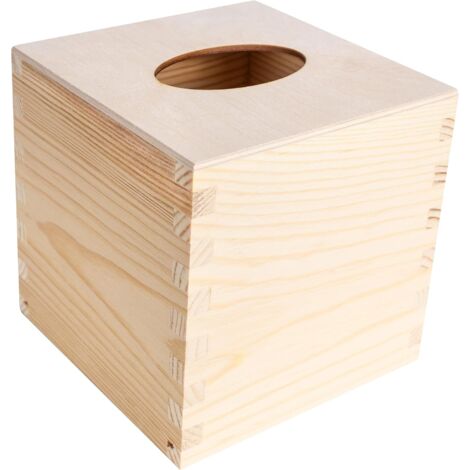 Boîte à Mouchoirs en Bois Carré 13,3 cm x 13,3 cm x 13,3 cm (1/5)