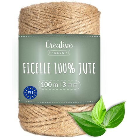 Ficelle en Jute Jardinage Bricolage Décoration 100m 3mm
