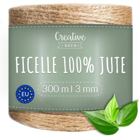 Ficelle en Jute Jardinage Bricolage Décoration 300m 3mm