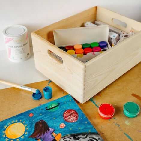 Caisse En Bois Naturelle 40x30x24 Cm - Rangement Ou Déco Intérieure - Lot Possible