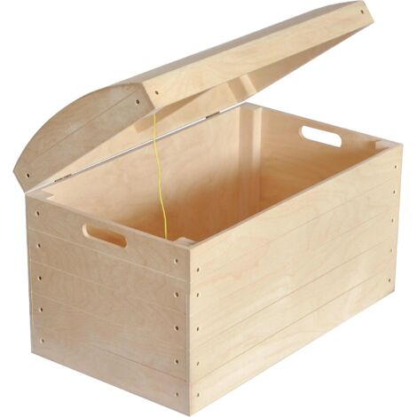 Grand Coffre En Bois Rangement 56,5 x 33 x 36,5 Cm