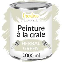 Peinture à la Craie Vert Gris 1L Mat et Lavable pour Meuble Bois