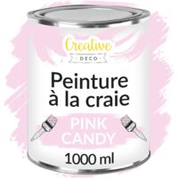 Peinture à la Craie Rose 1L Mat et Lavable pour Meuble Bois