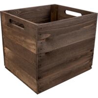Caisse Bois Marron Compatible KALLAX & EXPEDIT 33x37x33 cm