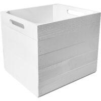 Caisse Bois Blanc Compatible KALLAX & EXPEDIT 33x37x33 cm