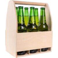 Coffret Porte-bouteilles en Bois pour 6 Bières 24 x 16 x 30 cm
