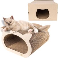 Griffoir Chat Maison et Carton à Gratter 37 x 36 x 23 cm