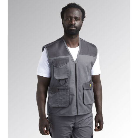 GILET DIADORA 3 POCHES GRIS MÉTAL MOVER POLY - 160302750700 34/36 (S) (1/5)
