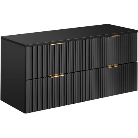 Mobile bagno senza lavabo Adriel nero opaco 120cm