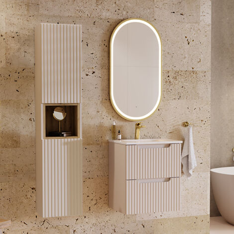 Set di mobili da bagno con lavabo Riva cachemire 50cm