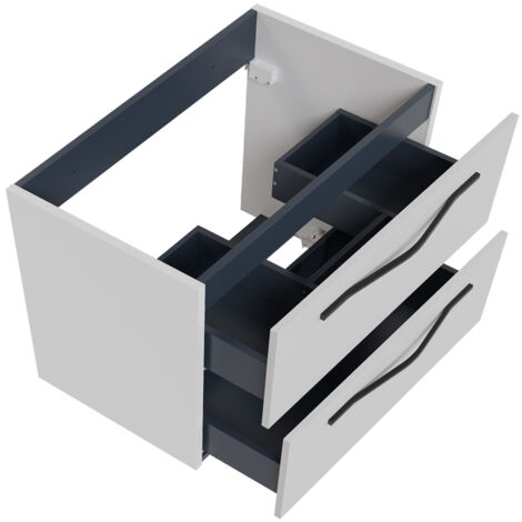 Set Bagno Completo Lomadox: Mobile Lavabo, Armadio Alto E Specchio LED, Nero Opaco E Scanalato, 130 Cm