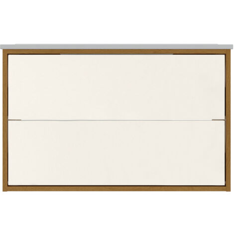 Safavieh Home Collection Ajana – Consolle Con 2 Cassetti, Stile Fattoria, Finitura Bianco Invecchiato E Marrone Miele, 90x33x75 Cm