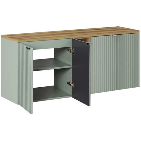 Mobile bagno doppio lavabo Jade verde e marrone 140cm