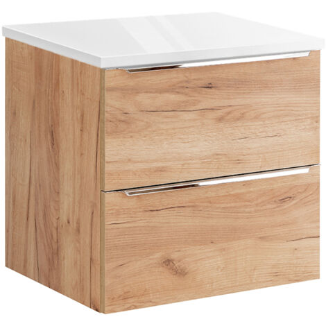 Waschtischunterschrank 60cm April mit 2 Schubladen, Holzoptik