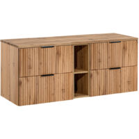 Waschtischunterschrank 140cm Adriel mit 4 Schubladen, Holzoptik
