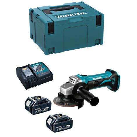 Mini-Grinder MAKITA DGA452RTJ (2 x 5,0 Ah + DC18RC + MAKPAC 3)