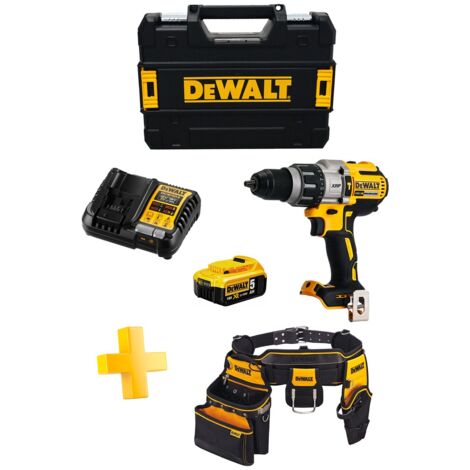 Hammer Drill DeWALT DCD996P1T (1 x 5,0 Ah + DCB1104 + TSTAK II) + Tool-holder belt DeWALT DWST1-75552