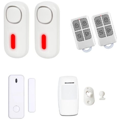 Alarme sans fil puissante 120dB – 2 sirènes déportées – Installation rapide sans perçage – Pour garage et cave