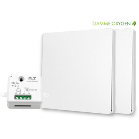 Kit interrupteur va-et-vient sans fil – 2 boutons poussoirs – Récepteur radio auto-alimenté – Compatible tous luminaires – Installation rapide (1/5)