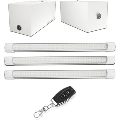 Kit éclairage sans fil garage box cave sous sol - 3 réglettes led - 2 Batteries - 1 Télécommande porte clé - Gamme PREMIUM - 3300 lumens (1/5)