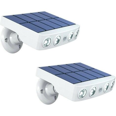Lot de 2 - Lampe projecteur solaire extérieur étanche avec détecteur de mouvement - Panneau a recharge rapide (1/5)