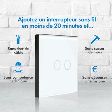 Module Design Interrupteur Kit interrupteur sans fil tactile prêt à poser - 5 interrupteurs DOUBLE ...