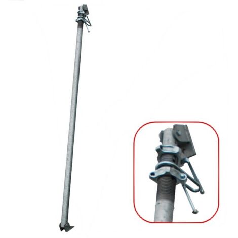 Etai lourd tirant poussant galvanisé – Longueur réglable de 2.20 à 4.00 m – Diamètre fût 76 mm – Épaisseur acier 2.6 mm