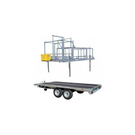 Tubesca Comabi – Remorque voiture double essieu timon articulé – Conteneur 160 m² – Châssis galvanisé – PTAC 3T – Roue de secours incluse