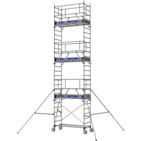 Echafaudage roulant aluminium TOTEM 2 LINE 180  Hauteur travail 4,85 m Tubesca Comabi