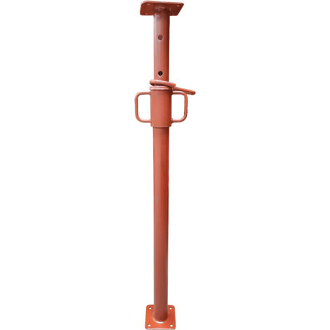 Etai de maçon peint écrou acier 1.10 à 1.80 m – Charge 1400 à 2200 kg – Platine 120x120mm – Lot de 2 unités