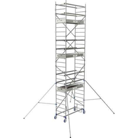 Echafaudage roulant aluminium CROSS 180 Hauteur travail 5.85 m Tubesca Comabi