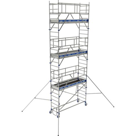 Echafaudage roulant aluminium TOTEM 2 LINE 250 Hauteur travail 4,85 m Tubesca Comabi
