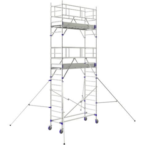 Echafaudage roulant aluminium TOTEM 2 LINE 250 Hauteur travail 6,85 m Tubesca Comabi