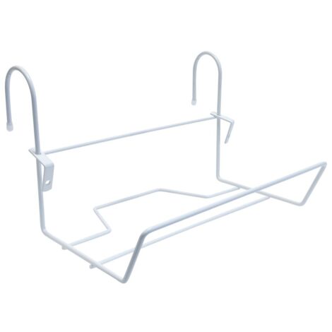 Support jardinière crochet fer rond blanc 35x18 cm (1/5)