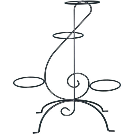 Porte plantes clé de sol anthracite ht 80 pour pot 20 cm