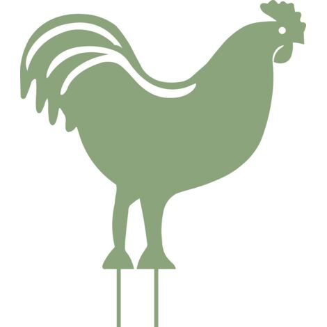 Figurine à piquer Coq 42,5x42 cm vert clair (1/3)