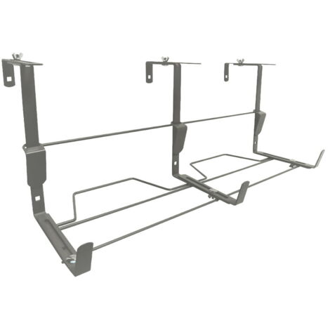 Support jardinière ergonomique fer plat anthracite 60x16 à 26 cm (1/4)