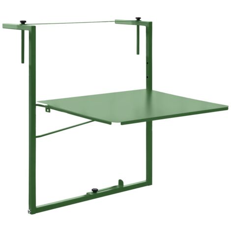 Table de balcon réglable 55x45 cm Vert pâle