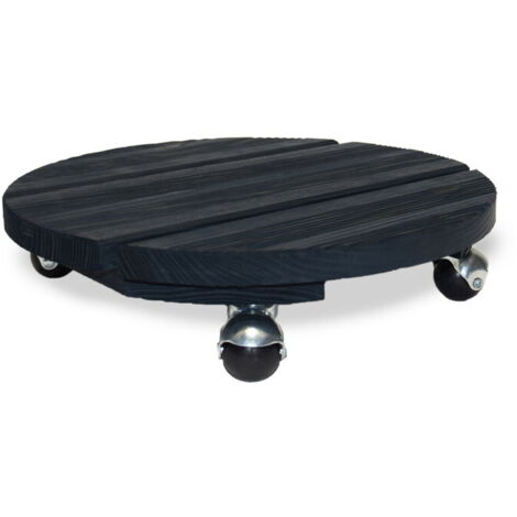 Roule plante BOIS rond anthracite 37,5 cm (1/3)